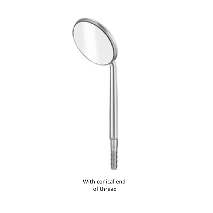 Rhodium Mouth Mirror with a Conical Thread End